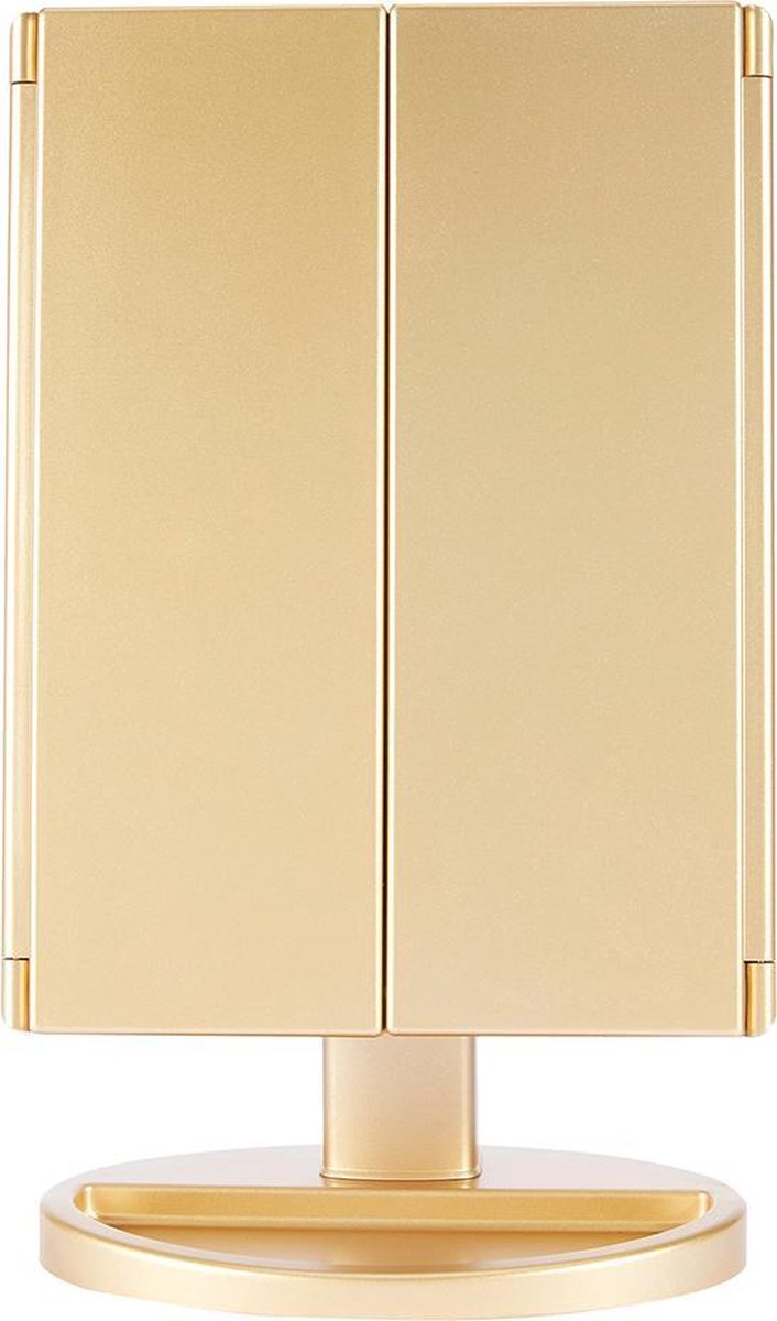 Spiegel met LED verlichting - Make-upspiegel - Champagne goud