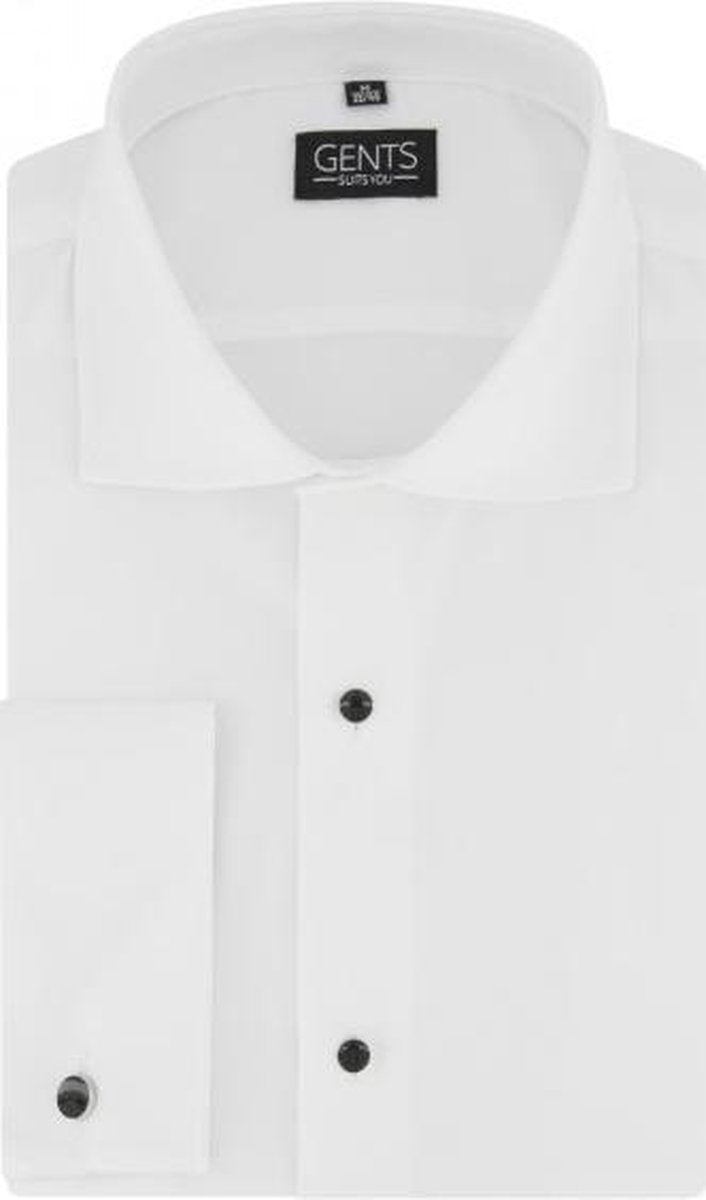 GENTS | Smoking Overhemd Heren Volwassenenerhemd Heren Volwassenen structuur studs 0054 Maat XL 43/44