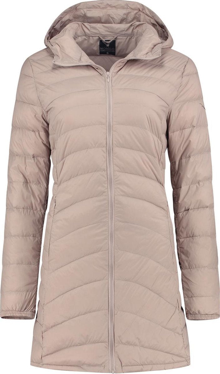 MGO Daisy Dames halflange donsjas - Beige - Maat XL