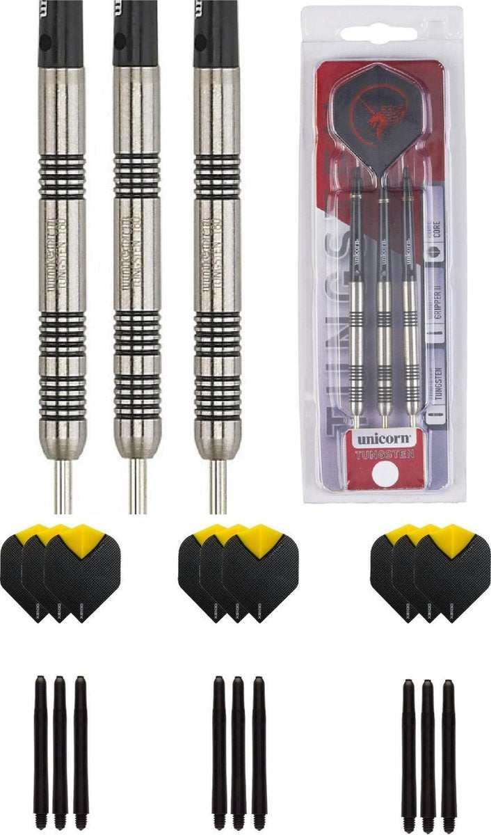Unicorn Core Tungsten 23 gram dartpijlen met extra 9 extra - dartshaft - en 9 extra - dartflights