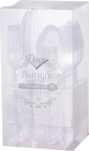 Baroque transparant bestek set 40 stuks