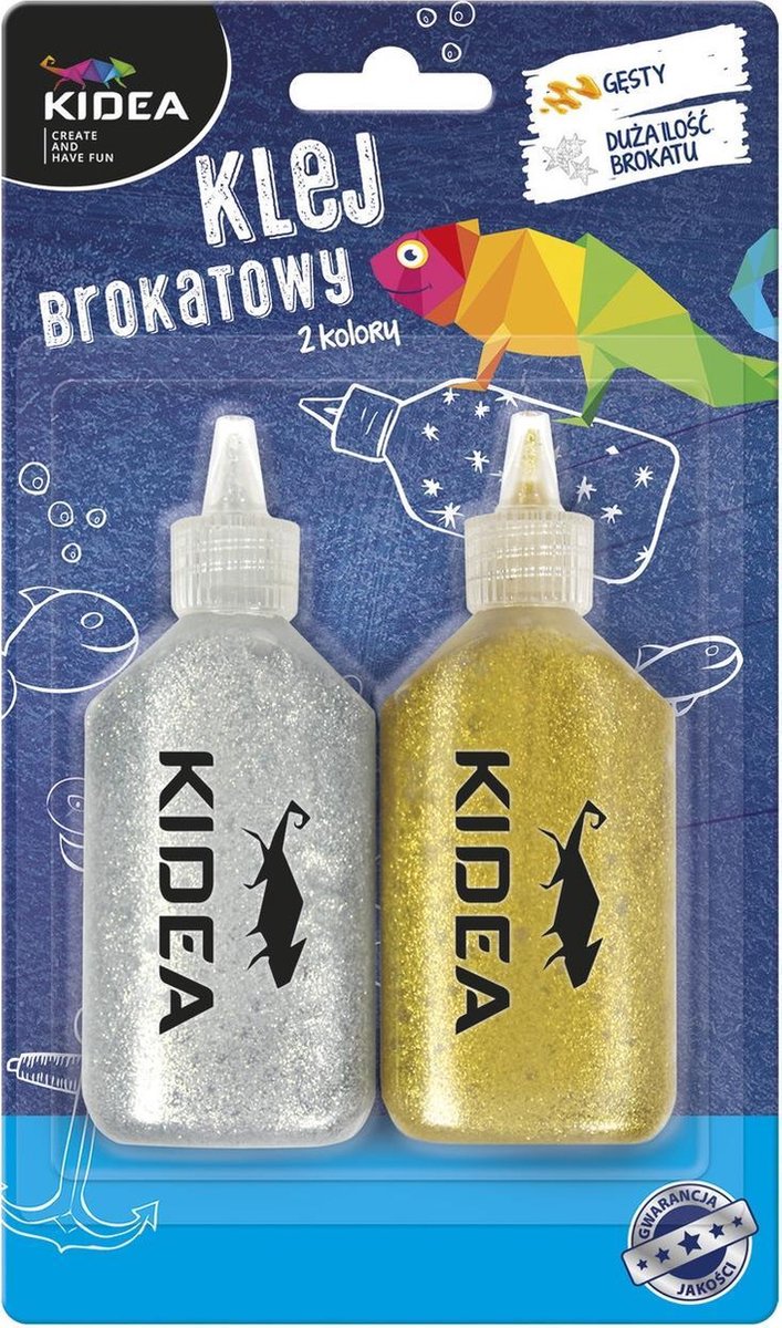 Kidea Glitterlijm 40 Ml 2 Stuks Goud/zilver
