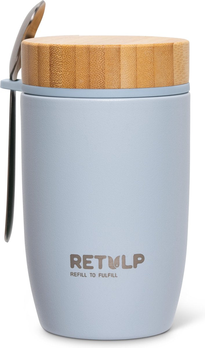 Retulp Big Mug - Thermos - Lunchbox - 500 ml - RVS - Premium Grey