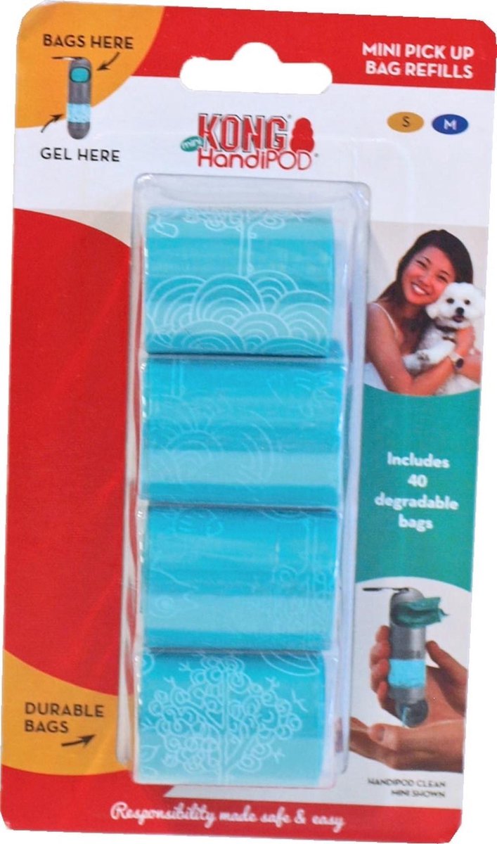 HandiPod Clean Refill-pakket met handgel en twee rollen poepzakjes of HandiPod Bag Refills - Navulling voor KONG HandiPOD - Bag Refill Mini
