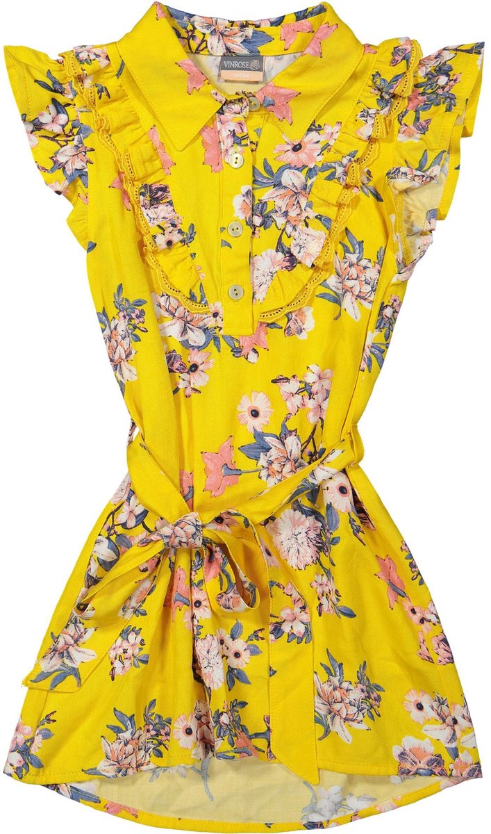 Vinrose - Jurk Yellow Flower 134-140