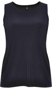 Yoek | Grote maten - dames top slim fit zonder mouwen - donkerblauw