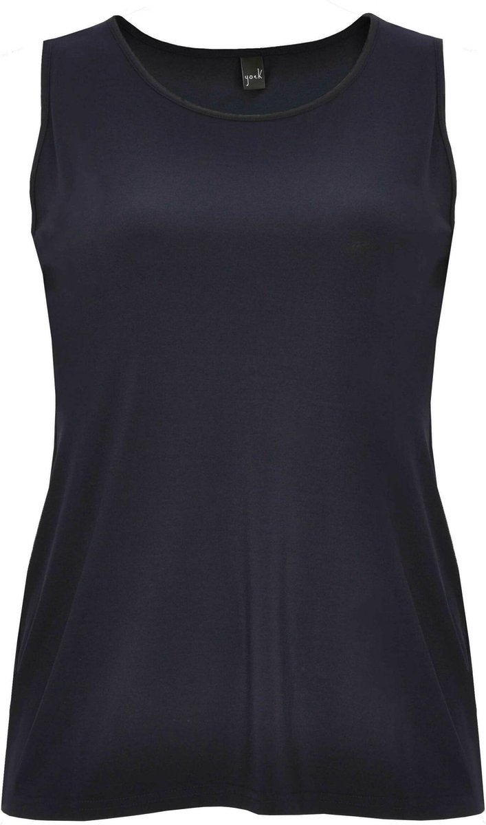Yoek | Grote maten - dames top slim fit zonder mouwen - donkerblauw