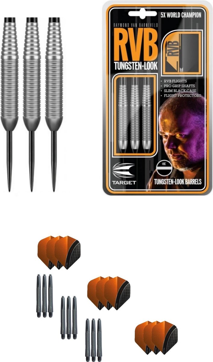 Target - Raymond van Barneveld - Tungsten Look 23 gram - dartpijlen + 9 dartshafts + 9 dartflights