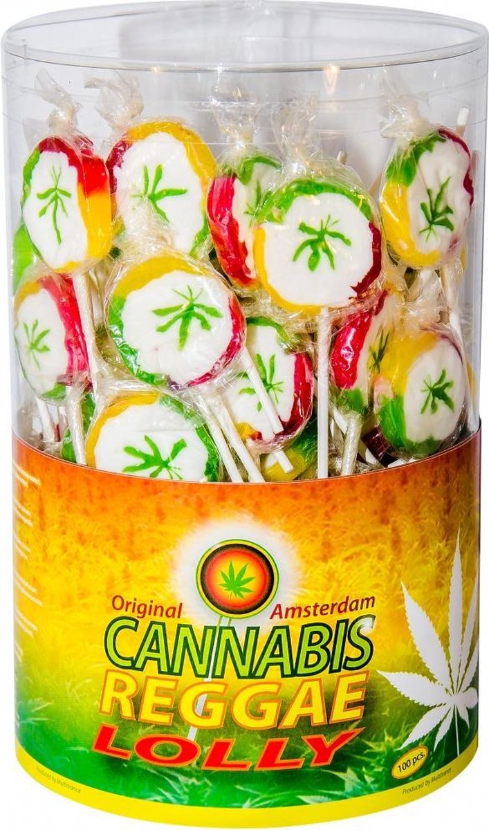 Cannabis Reggae Lollies - Display - 80 pieces