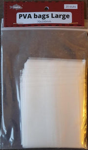 PVA Bags 'Large' - 20 stuks - 70x200mm - PVA Zakjes Karper Vissen