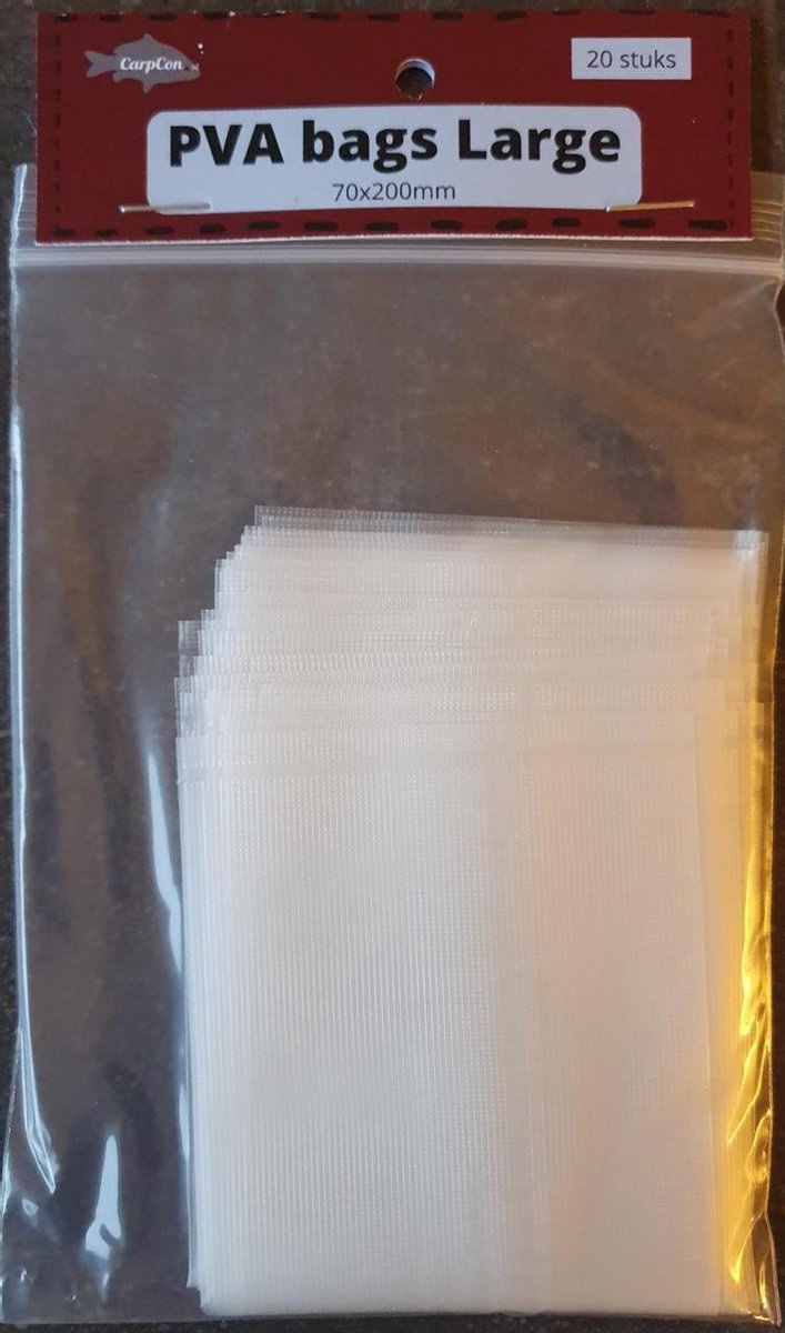 PVA Bags 'Large' - 20 stuks - 70x200mm - PVA Zakjes Karper Vissen