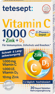 tetesept Vitamine C + zink + D3 (30  tabletten)