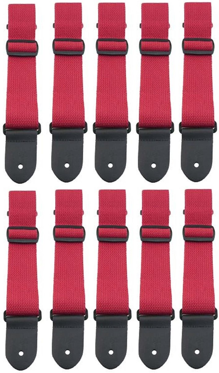 10-pack rode gitaarriemen van 5 cm breed