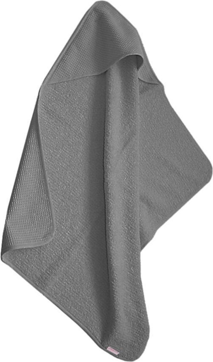 Cottonbaby Badcape wafel/badstof - donkergrijs
