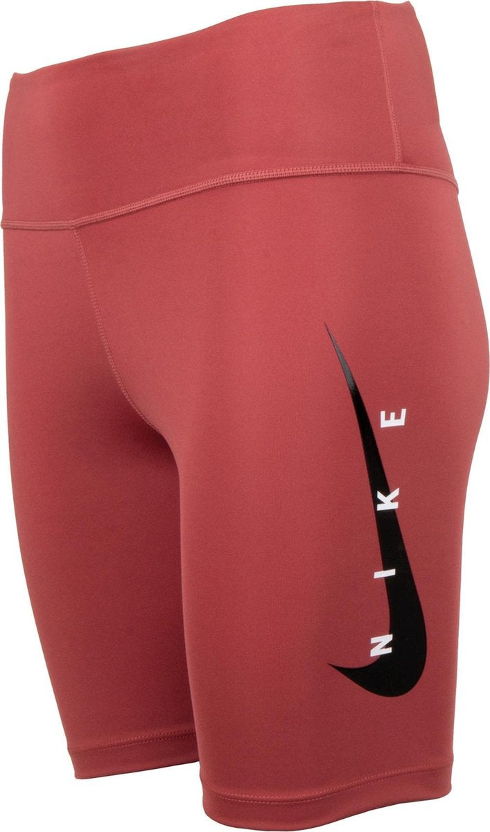 Nike Swoosh Run Sportbroek - Maat L  - Vrouwen - koraalrood/Zwart/Wit