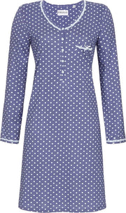 Blauw stippen nachthemd Ringella maat 54