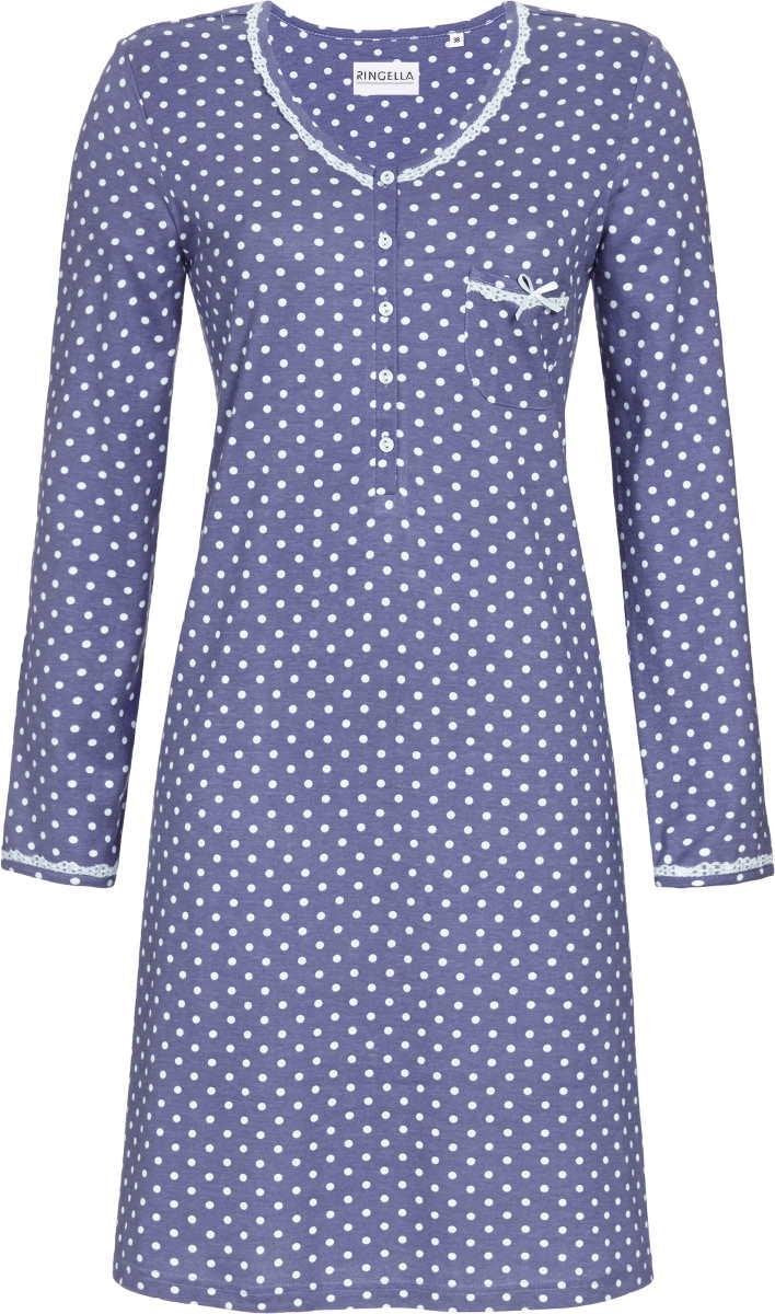 Blauw stippen nachthemd Ringella maat 54