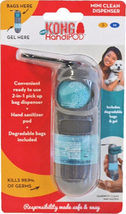 Poezakhouder met Anti-bacteriële Handgel - Met Biologisch Afbreekbare bijgevoegde poepzakjes - HandiPod Clean Dispenser - Clean Mini