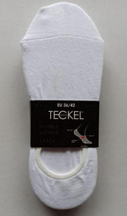 Teckel - 3 Paar witte Footies - Wit - Maat 36/42 - Invisible Sneaker
