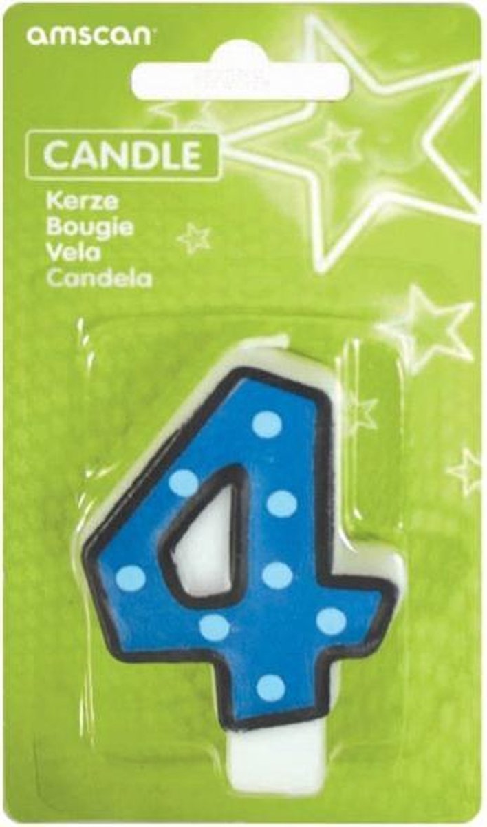 Amscan Verjaardagskaars 4 - Dots & Black Border 7