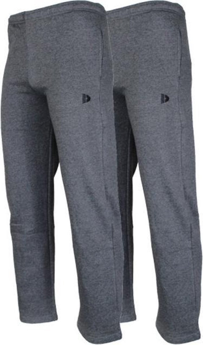 2-Pack Donnay Joggingbroek rechte pijp - Sportbroek - Heren - Maat XXL - Donker grijs gemêleerd