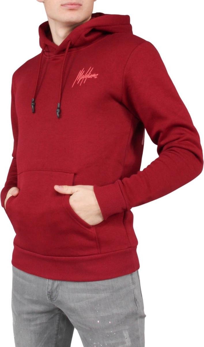 Malelions Double Signature Hoodie - Bordeaux/Koraal
