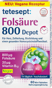 tetesept Foliumzuur 800 depot minitabletten (60 stuks)