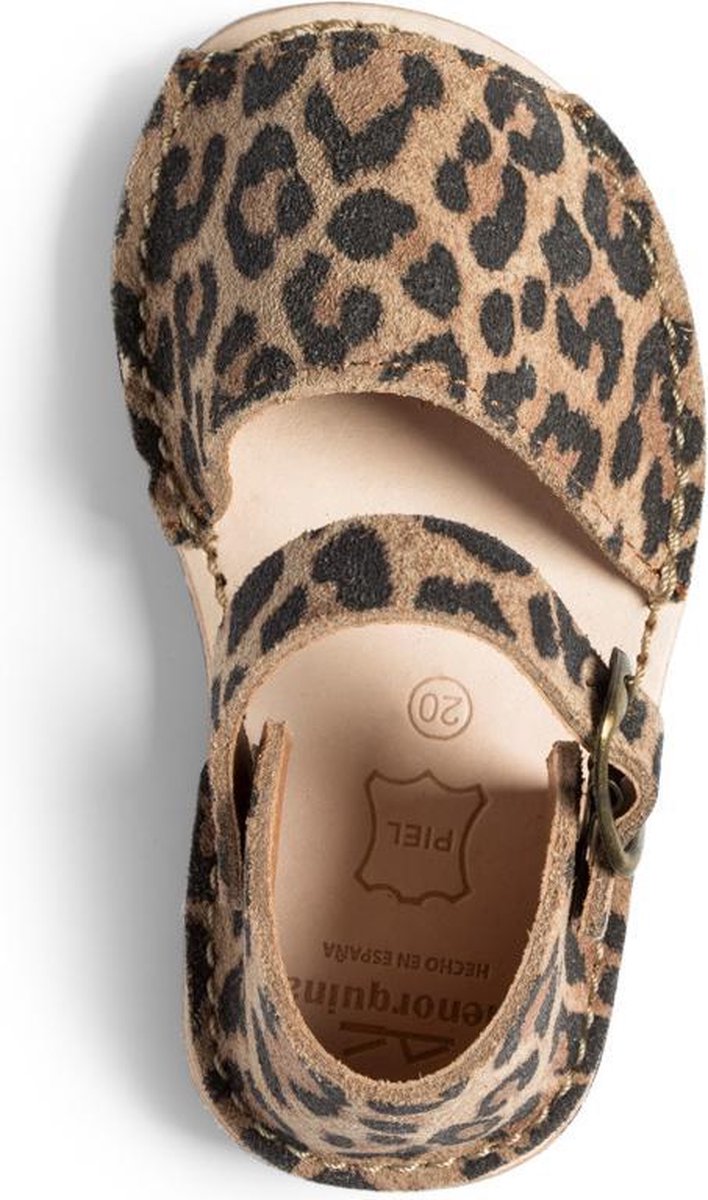 Menorquina-spaanse-sandalen-avarca-kinder-panter-hielbandje-maat 20
