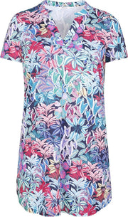 Tuniek in tricot met bloemenprint