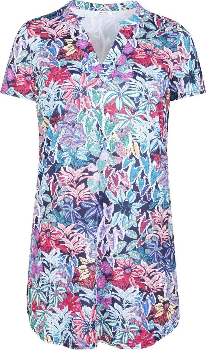 Tuniek in tricot met bloemenprint