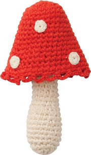 Hoppa - Gehaakte Baby Rammelaar - Mushroom - One size
