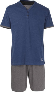 Ceceba heren shortama - blauw met grijs -  Maat: S