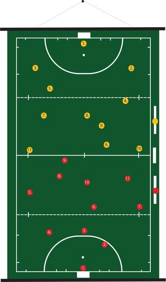 Coachbord Hockey Oprolbaar Magnetisch 74 X 100 cm