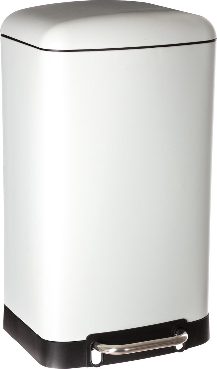 4goodz pedaalemmer 30 liter met uitneembare emmer 34x32x61cm - Wit