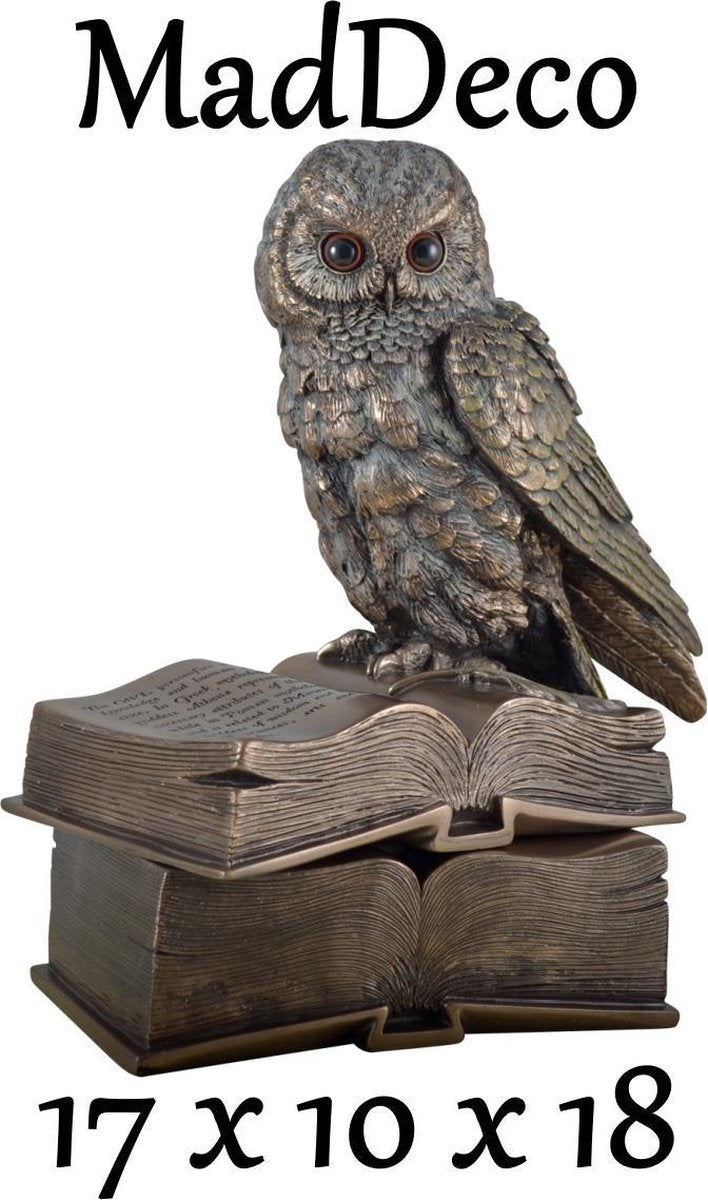 MadDeco - luxe - decoratieve - opbergdoos - uil - boek - polystone