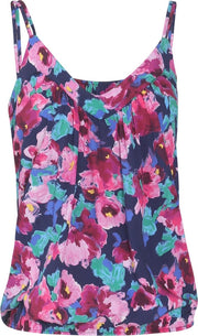 Cassis - Top in viscose met een bloemenprint - Marineblauw