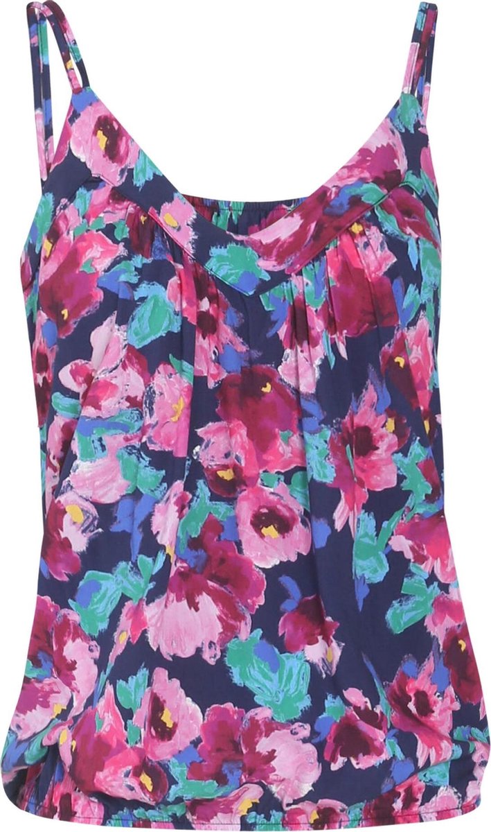 Cassis - Top in viscose met een bloemenprint - Marineblauw