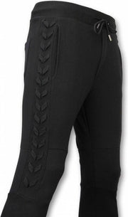 Enos Casual Joggingbroek - Braided Joggingbroek - Zwart - Maat: S