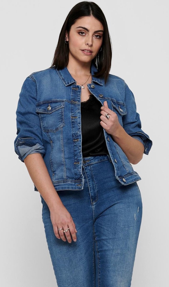 Only Carmakoma Carwespa Jas Denim Blauw Maat 44