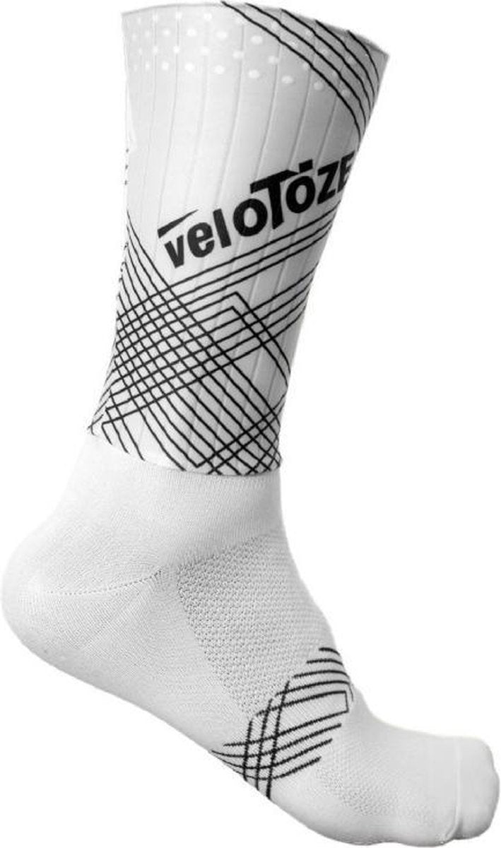 Velotoze Fietssokken Aero Sock Nylon Wit Maat L/xl