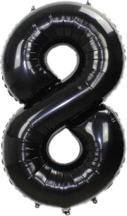Folie Ballon Cijfer 8 Jaar Zwart 86Cm Verjaardag Folieballon Met Rietje