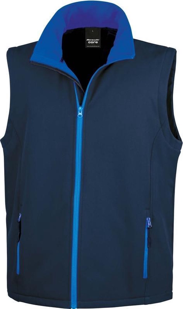 Softshell casual bodywarmer navy blauw voor heren - Outdoorkleding wandelen/zeilen - Mouwloze vesten S (36/48)