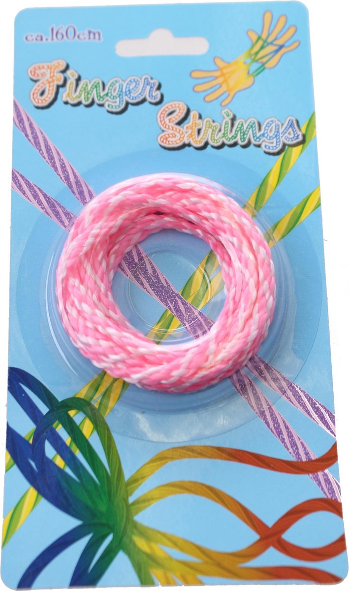 Eddy Toys Vingertouw 160 Cm Roze/wit