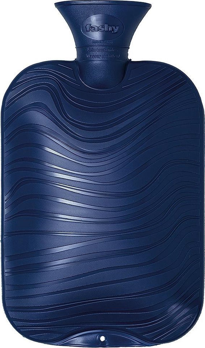 Warmwaterkruik - Wave patroon parelmoer marine blauw