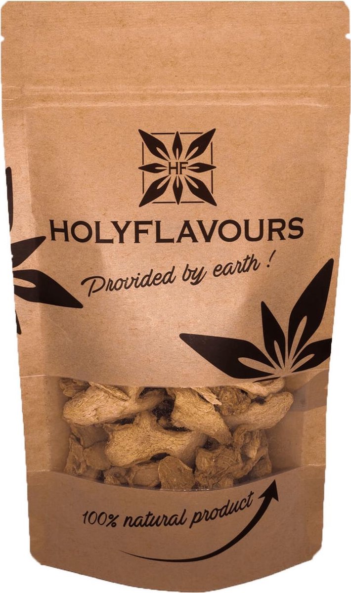 Gember Gesneden - 100 gram - Holyflavours -  Biologisch gecertificeerd
