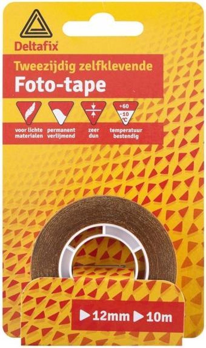 Deltafix tweezijdig zelfklevende foto-tape 12mm x 10m