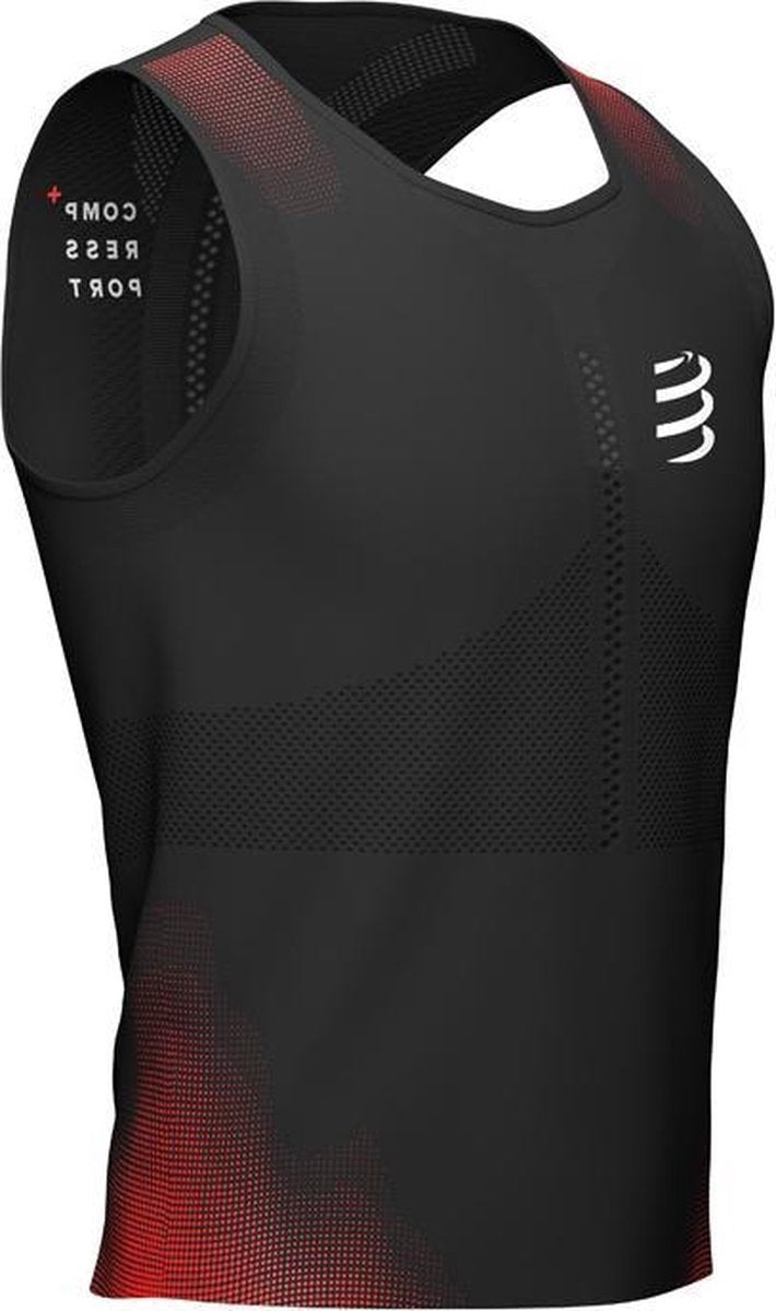 Compressport Pro Racing Singlet Heren - zwart/wit - maat XL