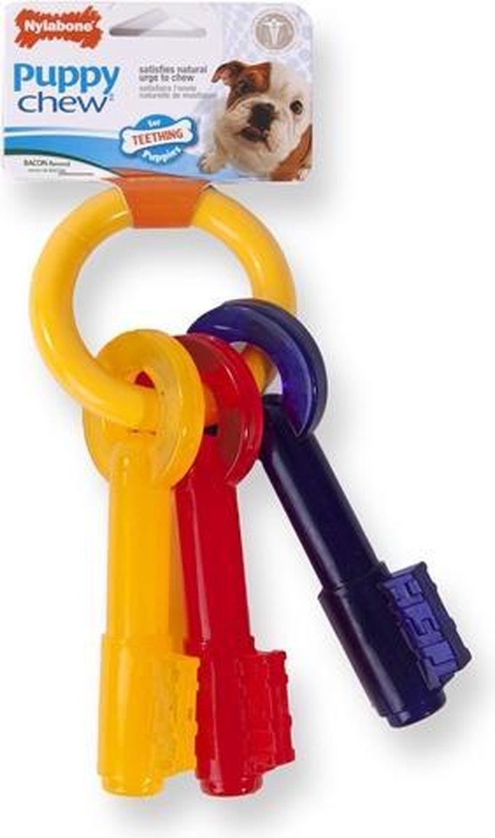 Nylabone puppy chew bijtsleutels baconsmaak - tot 16 kg - 1 stuks