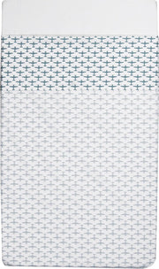 Taftan - Wieglaken - Vliegtuigjes - 100 x 80 cm - grijs blauw / wit