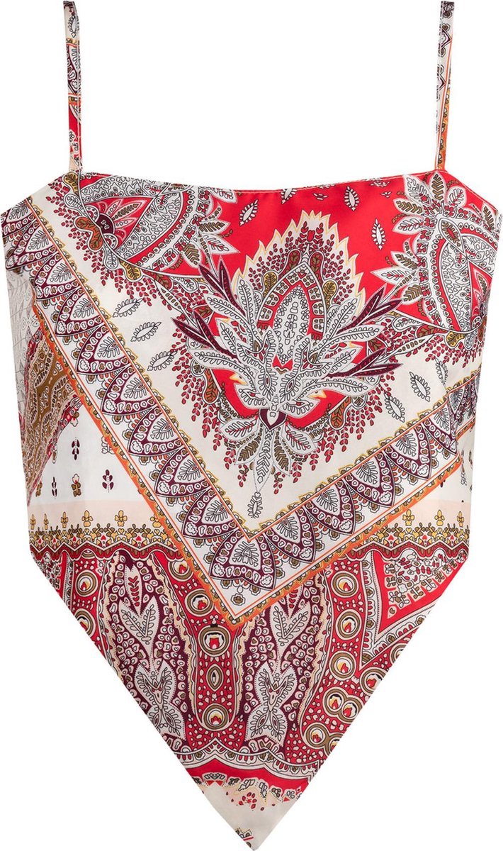Printed scarf top red